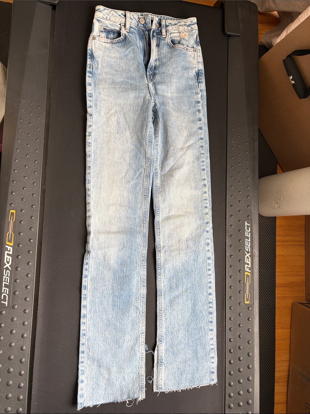 Zara Light Blue High-Rise Straight Jeans